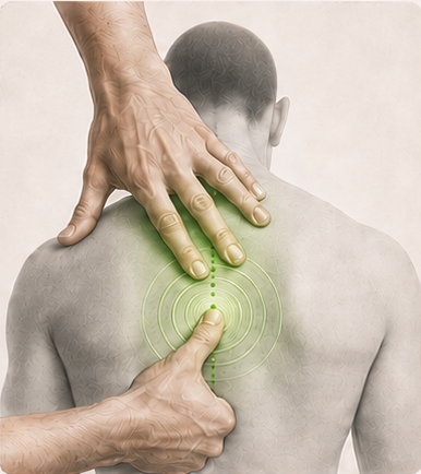 Precise chiropractic contact creating an organized ripple through the body